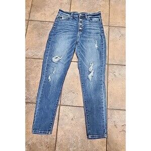 Kancan Jeans Womens Size 28 Skinny Distressed Cropped Jeans Womens Size 28